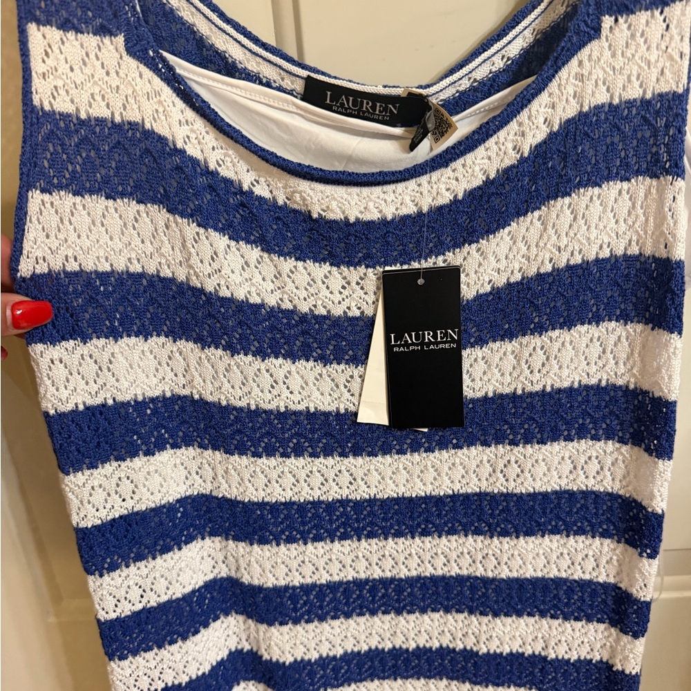 Polo by Ralph Lauren Blue and White Striped Maxi Dress - Picture 7 of 9